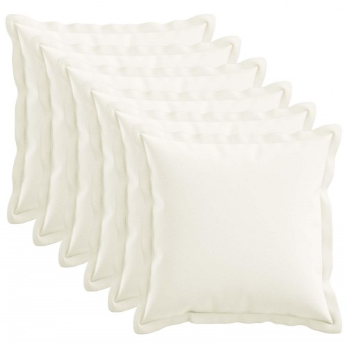 Pudebetræk HOUTEN 6 stk. - hvid 30 x 30 cm faux linned