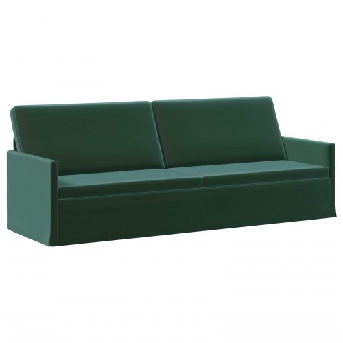 3-personers sofa i mørkegrøn velour - 220 x 81 x 82 cm