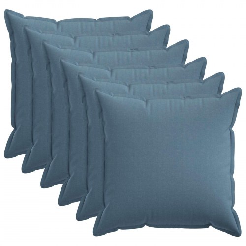 Pudebetræk HOUTEN 6 stk. jeans blå 65 x 65 cm faux linned
