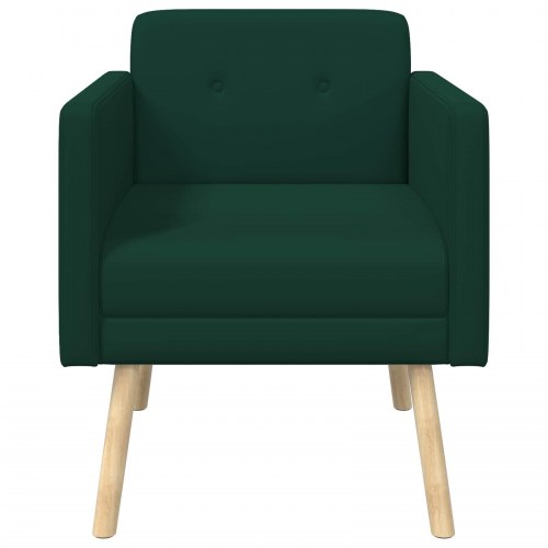 Lænestol i mørkegrøn velour