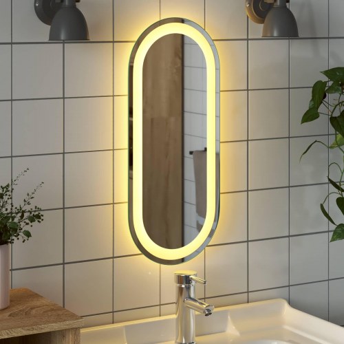 LED badeværelsesspejl - transparent 60 x 25 cm