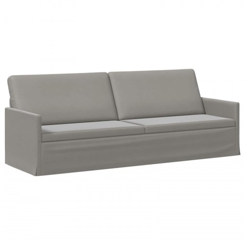 3-personers sofa i lysegrå velour - 220 x 81 x 82 cm