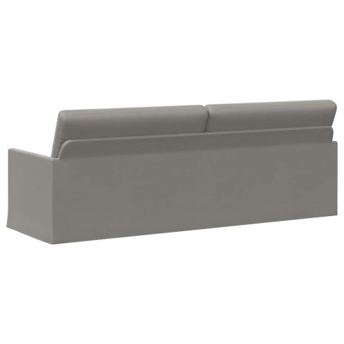 3-personers sofa i lysegrå velour - 220 x 81 x 82 cm