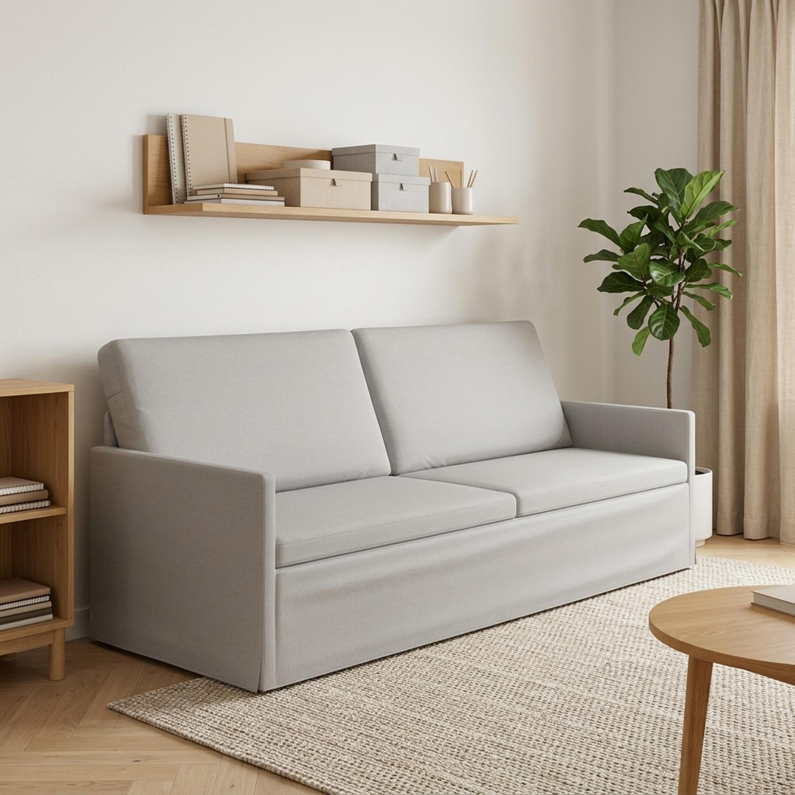 3-personers sofa i skygrå stof - 220 x 81 x 82 cm