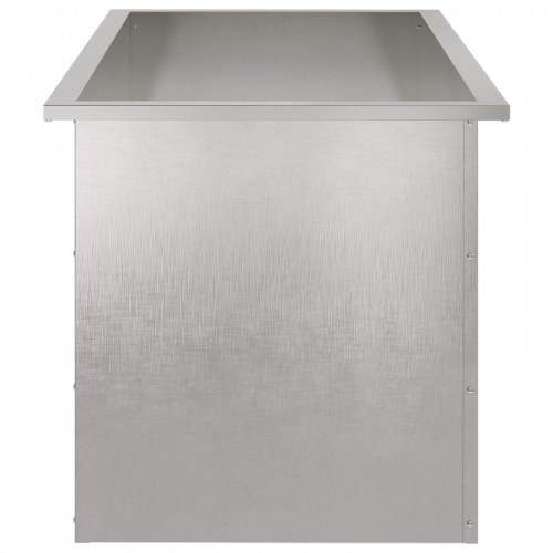 Plantekasse med LED i rustfrit stål - sølv 50 x 100 x 48 cm