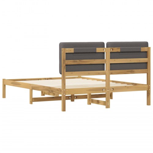 Sengestel med polstret hovedgavl 160 x 200 cm - hvidvasket/lysegrå