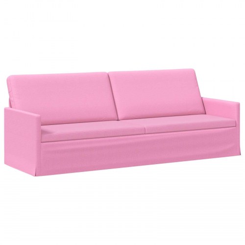 3-personers sofa i lyserød stof - 220 x 81 x 82 cm