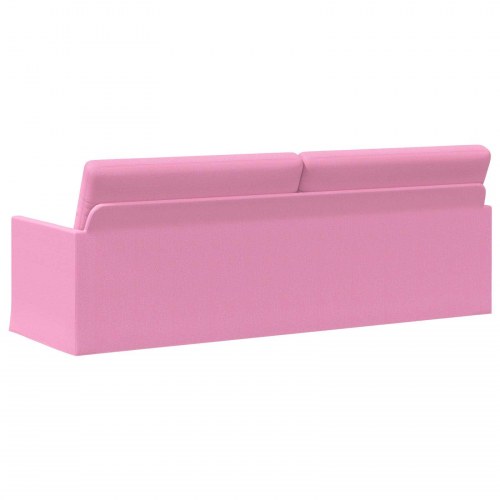 3-personers sofa i lyserød stof - 220 x 81 x 82 cm