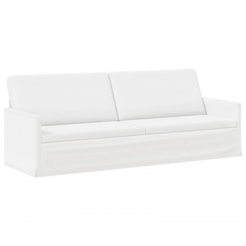 3-personers sofa i hvidt stof - 220 x 81 x 82 cm