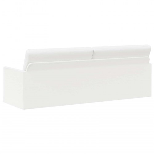 3-personers sofa i hvidt stof - 220 x 81 x 82 cm
