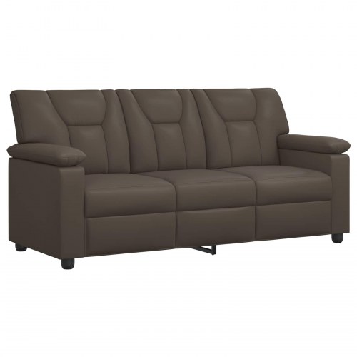 3-personers sofa i kunstlæder - grå, 191 x 85 x 93 cm