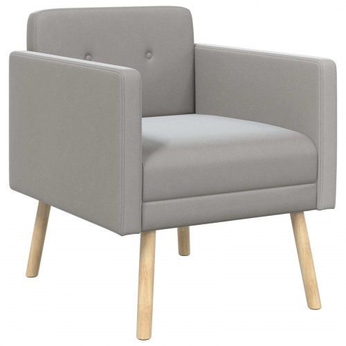 Lænestol i lysegrå velour - 68 x 73 x 79 cm