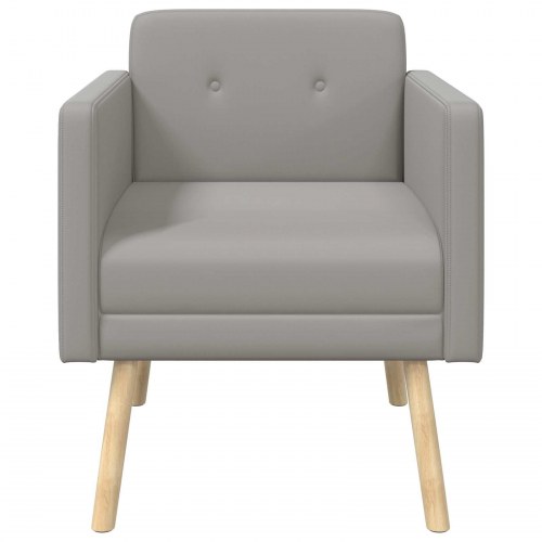 Lænestol i lysegrå velour - 68 x 73 x 79 cm