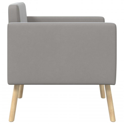 Lænestol i lysegrå velour - 68 x 73 x 79 cm