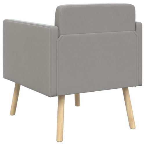 Lænestol i lysegrå velour - 68 x 73 x 79 cm
