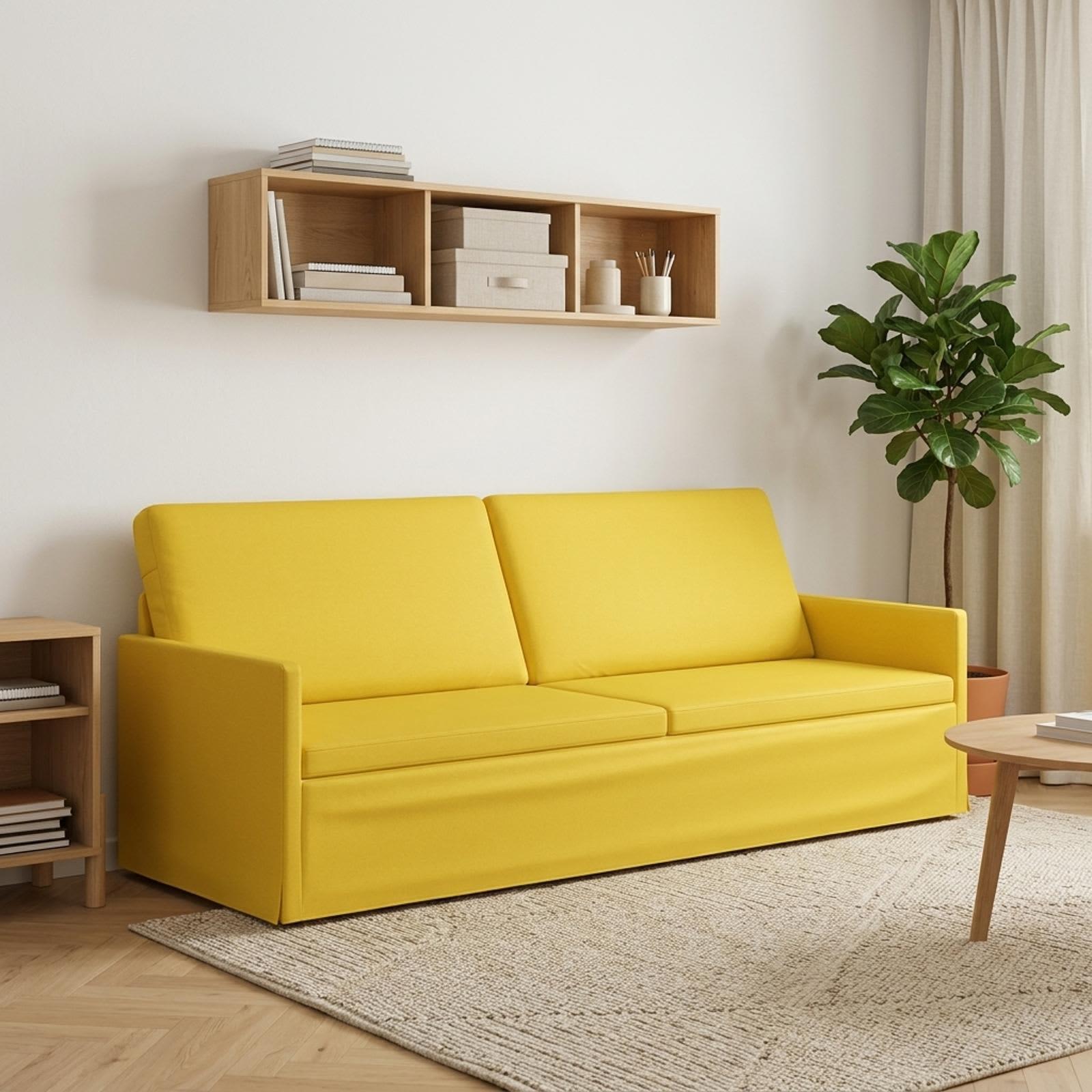 3-personers sofa lys gul 220 x 81 x 82 cm