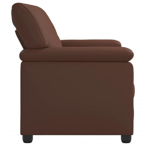 3-personers sofa i kunstlæder - brun