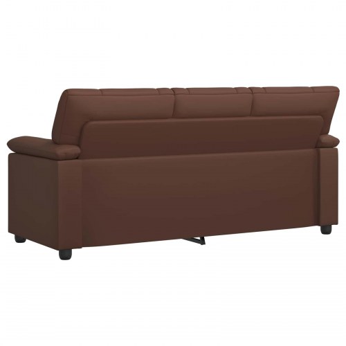3-personers sofa i kunstlæder - brun