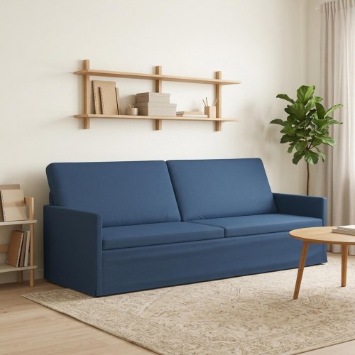 3-personers sofa i blå stof - 220 x 81 x 82 cm