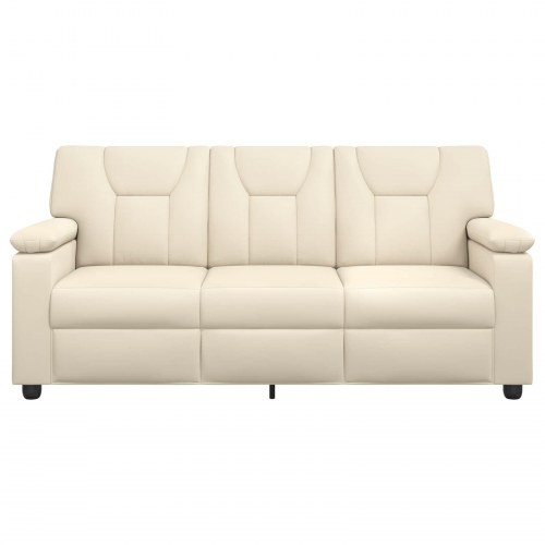 3-personers sofa i kunstlæder - cremefarvet 191 x 85 x 93 cm