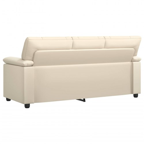 3-personers sofa i kunstlæder - cremefarvet 191 x 85 x 93 cm