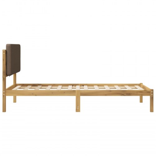 Sengestel med polstret hovedgavl - hvidvasket/taupe, 80 x 200 cm