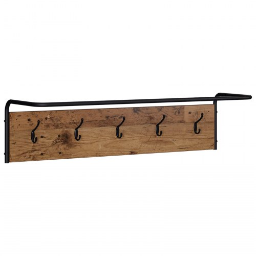 Knagerække vægmonteret - gammelt træ, 100 x 30 x 25 cm