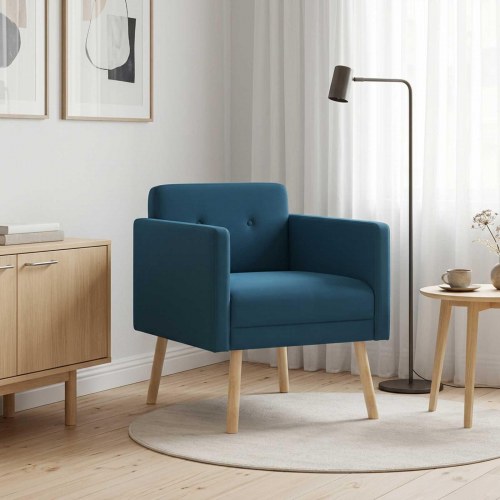 Lænestol i blå velour