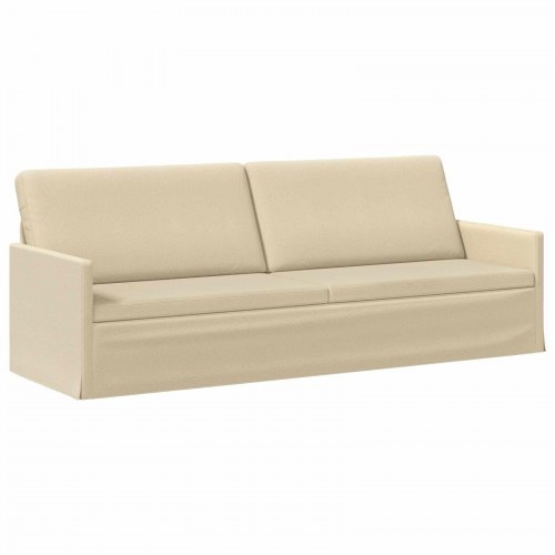 3-personers sofa i creme stof - 220 x 81 x 82 cm