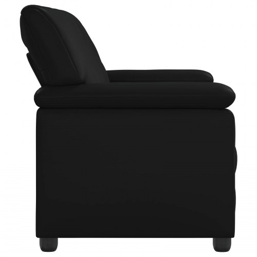 3-personers sofa i sort kunstlæder - 191 x 85 x 93 cm