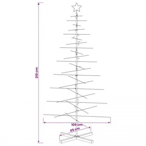 Metaljuletræ KUOPIO 210 cm - sort/varm hvid