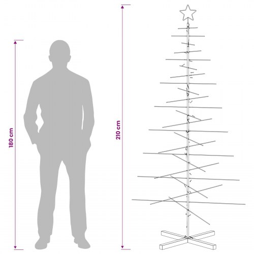 Metaljuletræ KUOPIO 210 cm - sort/varm hvid