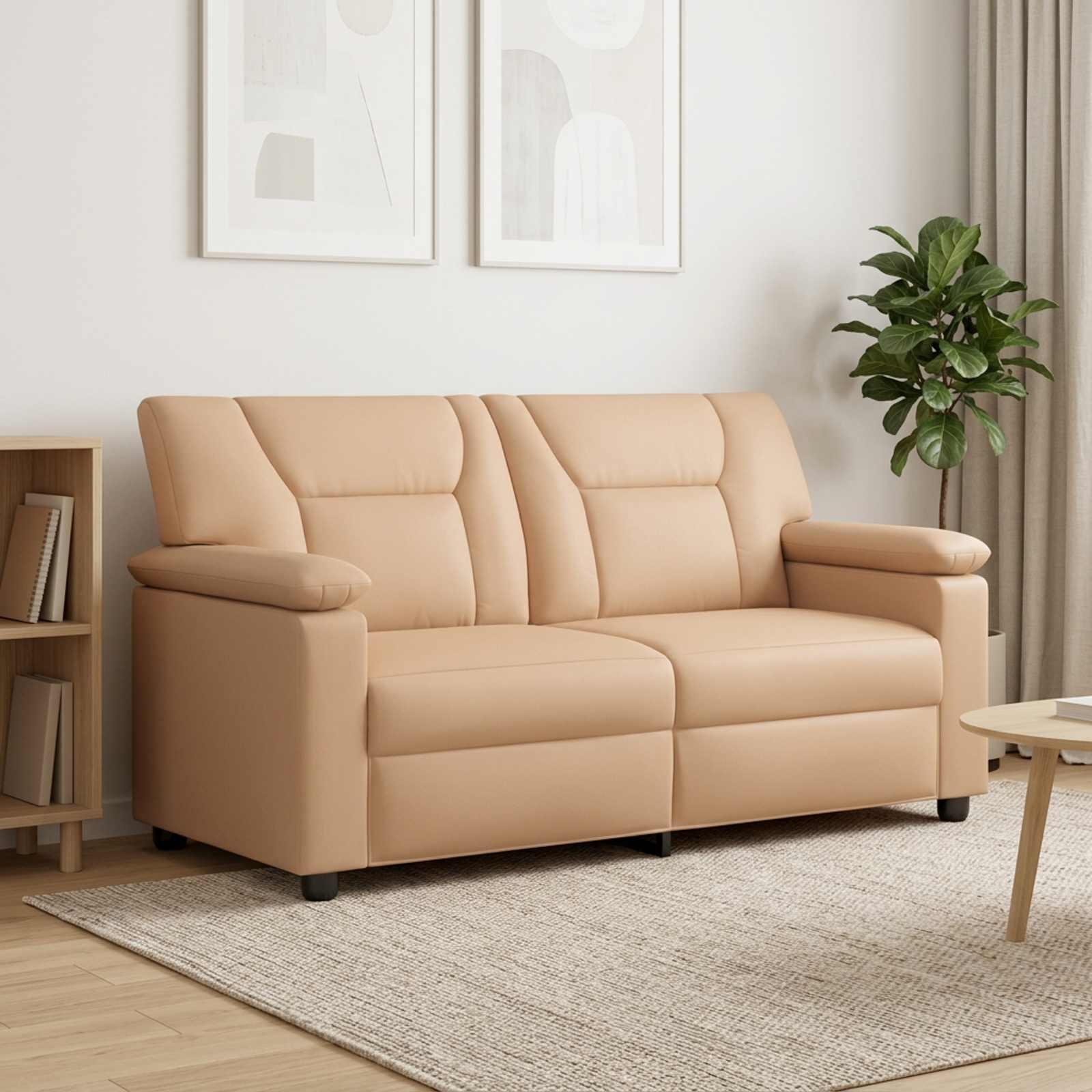 2-personers sofa i kunstlæder - cappuccino, 171 x 85 x 93 cm