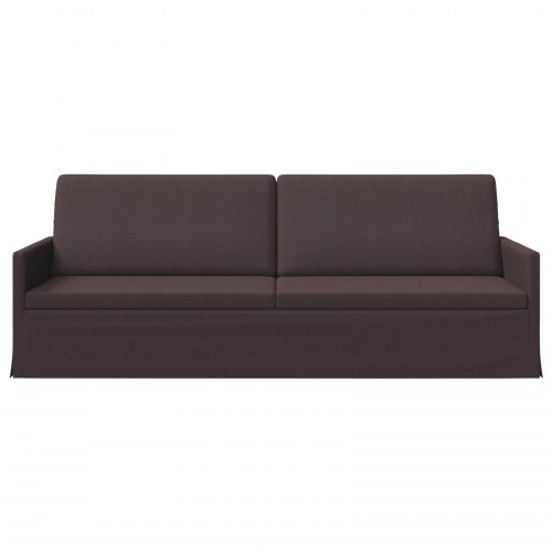 3-personers sofa i mørk brun stof - 220 x 81 x 82 cm
