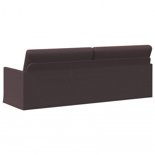 3-personers sofa i mørk brun stof - 220 x 81 x 82 cm