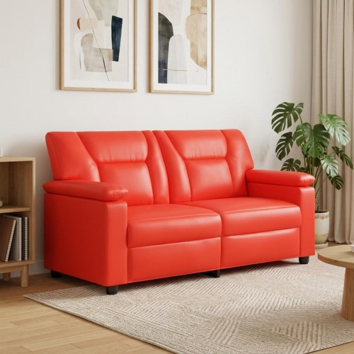 2-personers sofa i rød kunstlæder - 171 x 85 x 93 cm