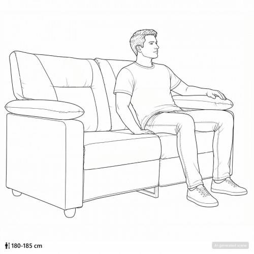 2-personers sofa i rød kunstlæder - 171 x 85 x 93 cm