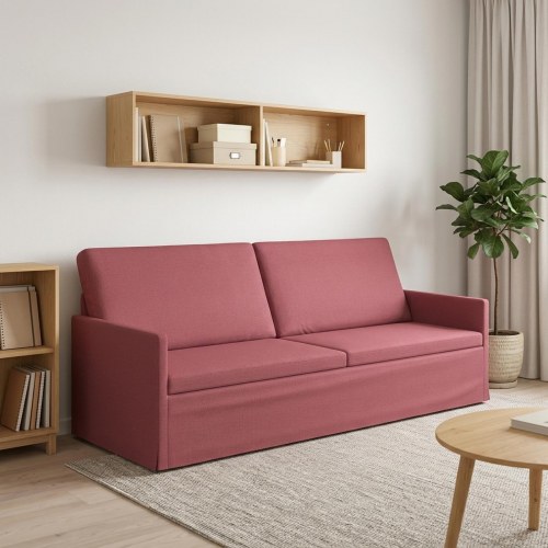 3-personers sofa vinrød 220 x 81 x 82 cm