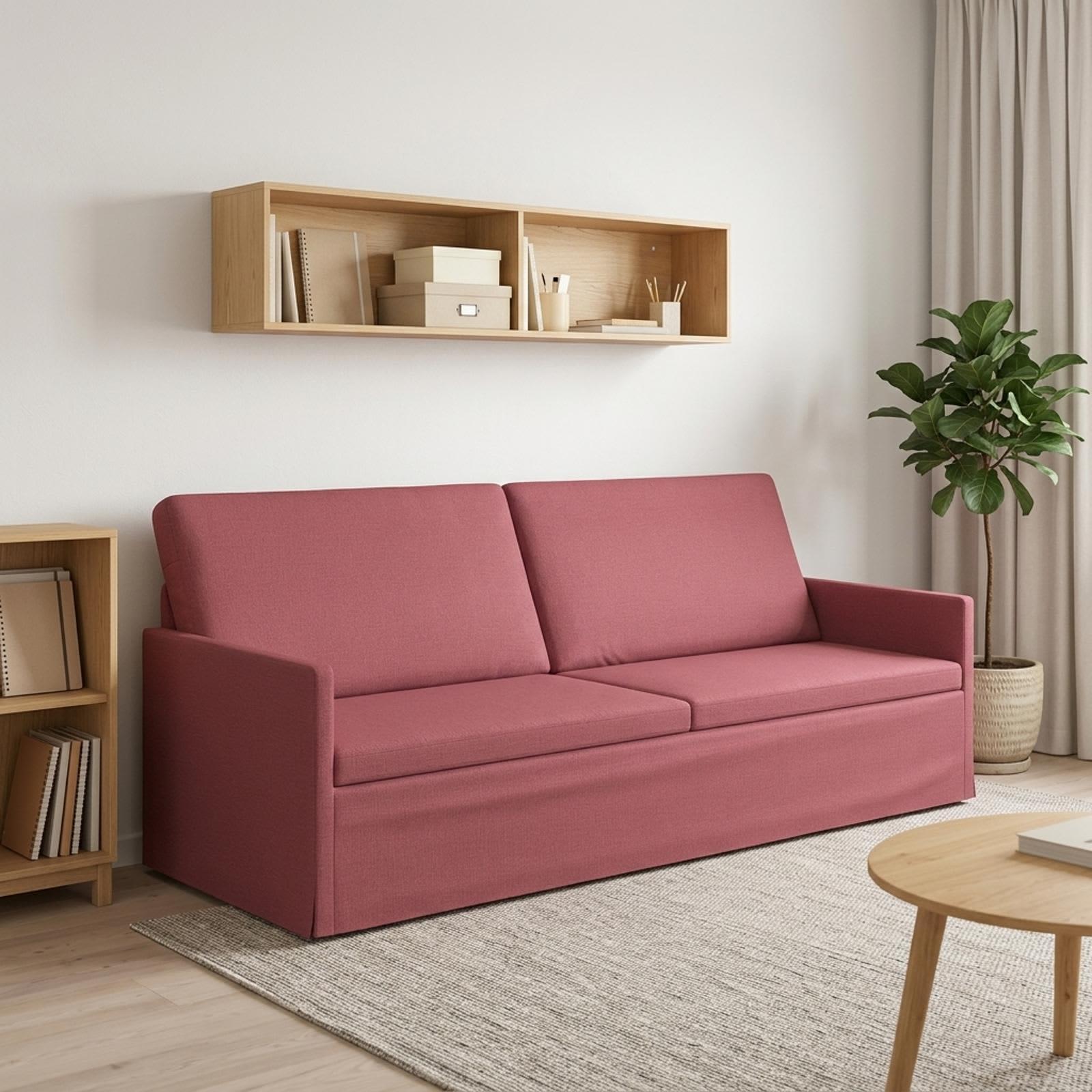3-personers sofa vinrød 220 x 81 x 82 cm