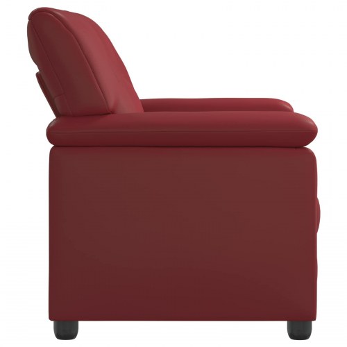 2-personers sofa i kunstlæder - vinrød