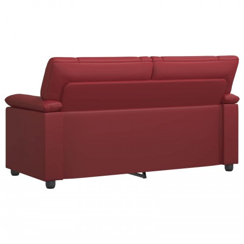 2-personers sofa i kunstlæder - vinrød