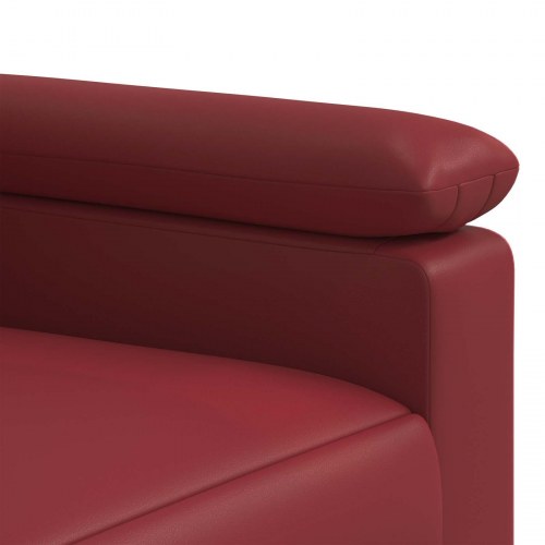 2-personers sofa i kunstlæder - vinrød