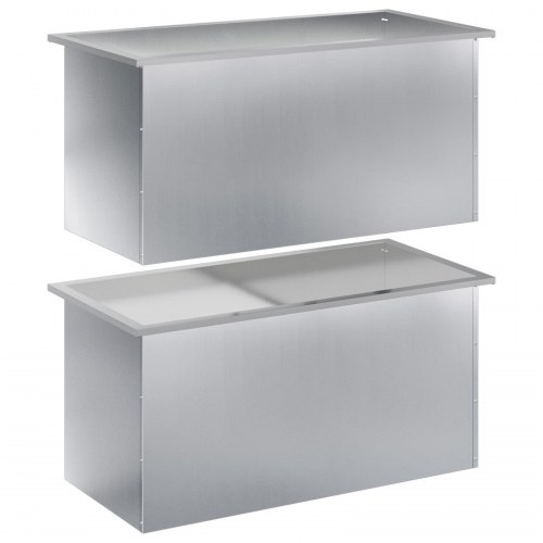 Plantekasse med LED - 2 stk., sølv, 50 x 100 x 48 cm