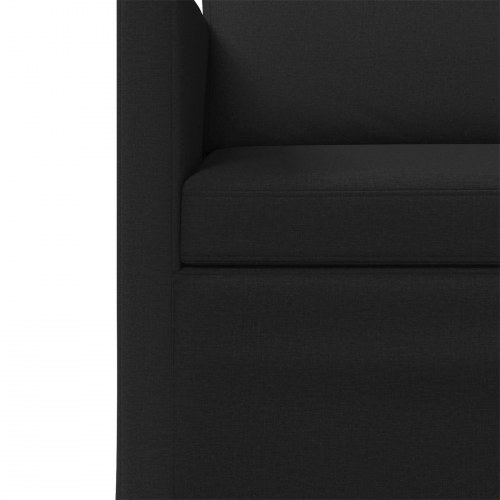 3-personers sofa i sort stof - 220 x 81 x 82 cm