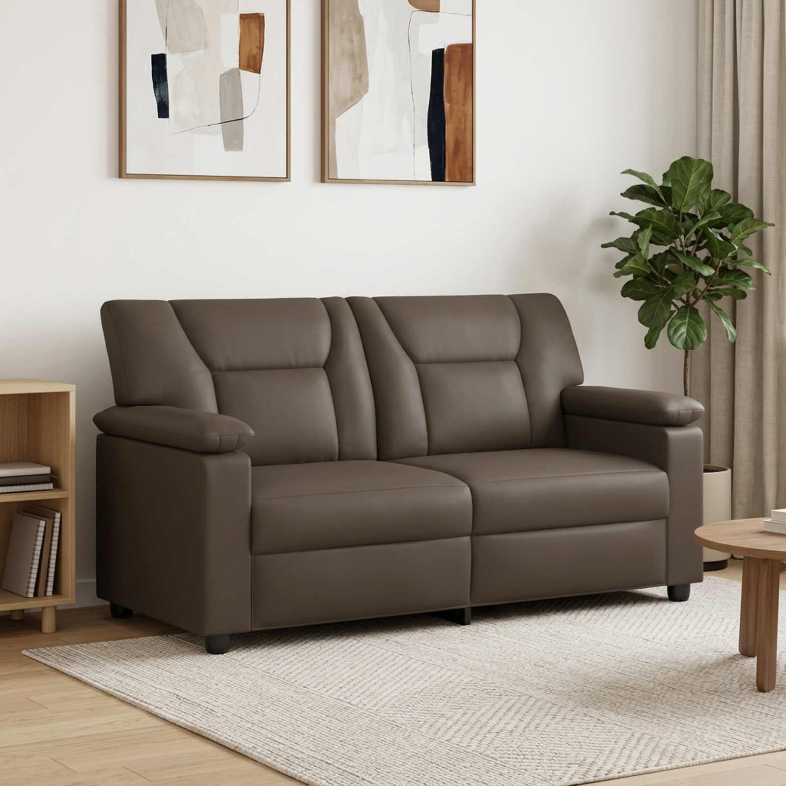 2-personers sofa i grå kunstlæder - 171 x 85 x 93 cm