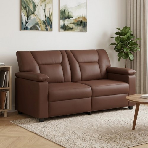 2-personers sofa i kunstlæder - brun 171 x 85 x 93 cm
