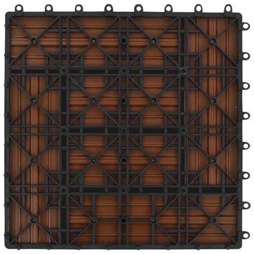 Terrassefliser 22 stk. 30 x 30 cm 2 m2 WPC brun