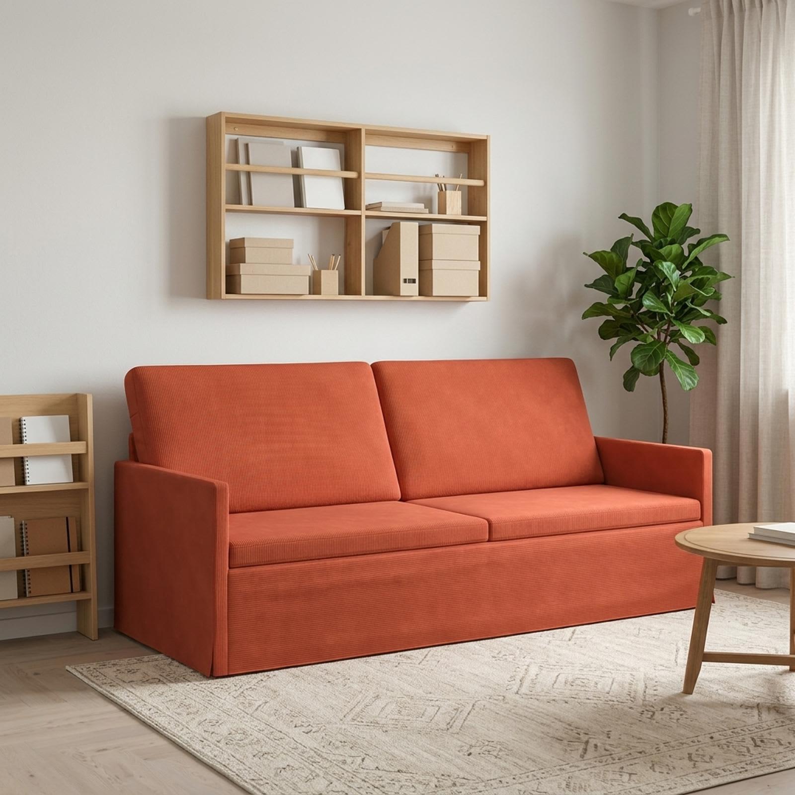 3-personers sofa rød orange 190 x 81 x 82 cm