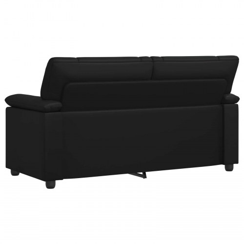 2-personers sofa i sort kunstlæder - 171 x 85 x 93 cm
