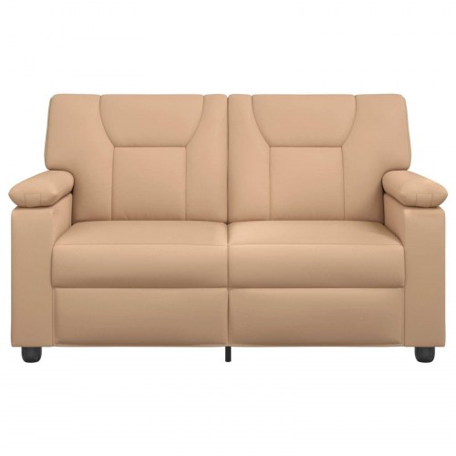2-personers sofa i kunstlæder - cappuccino